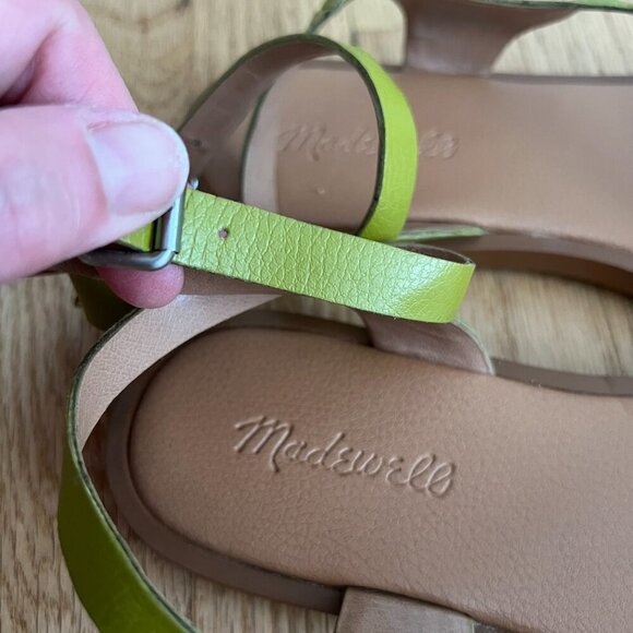 Madewell The Mabel Strappy Leather Sandals Citrus Lime Women's Size 6.5 - Picture 7 of 10